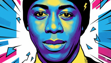 Stylized pop-art portrait of Miss J Alexander from America's Next Top Model