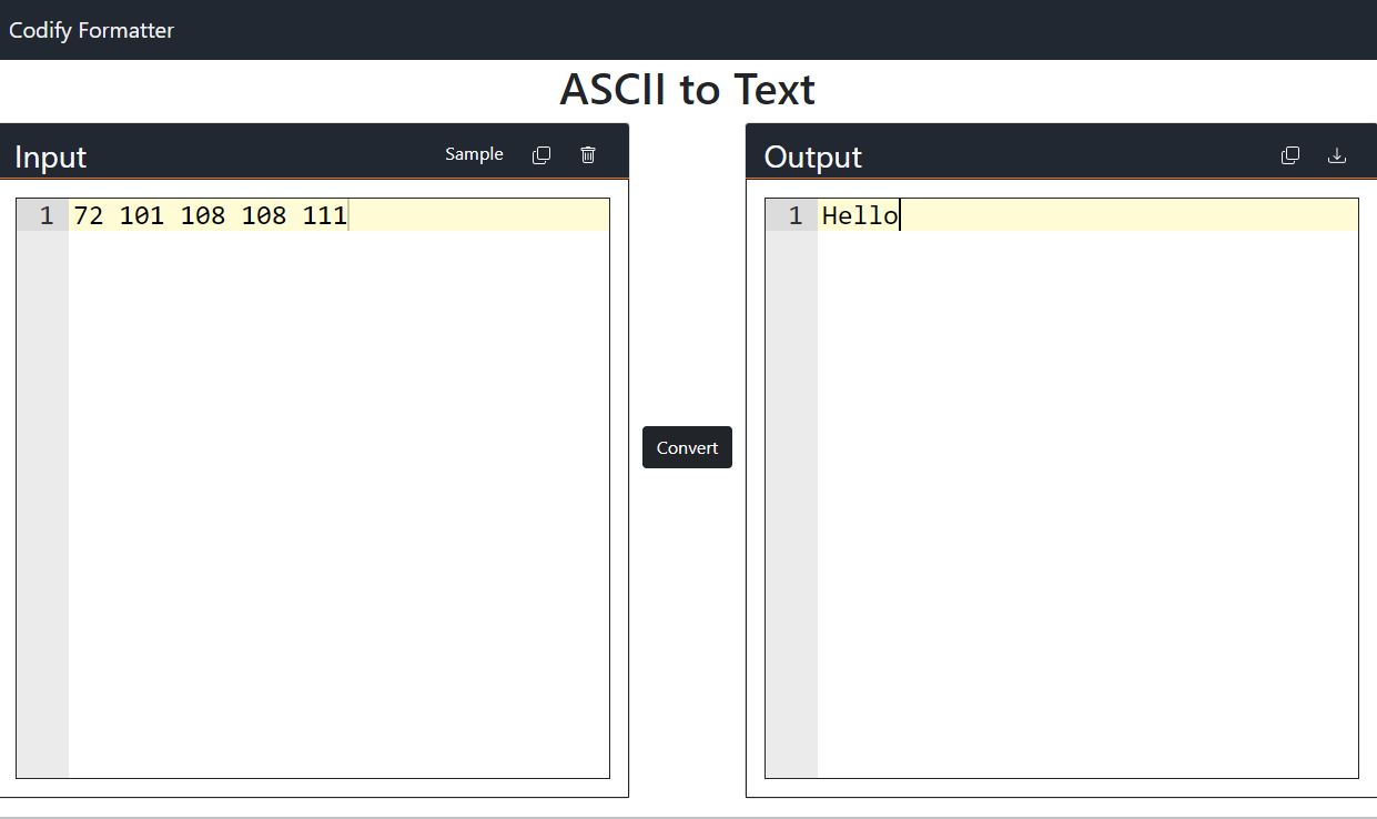 Best ASCII to Text Generator Online - Codifyformatter