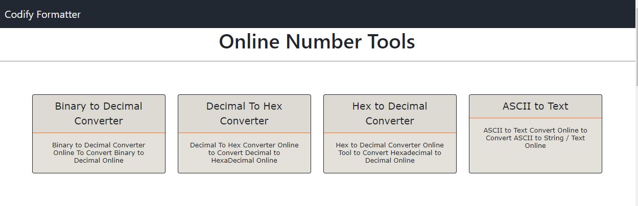 Free Online Number Tools Codifyformatter