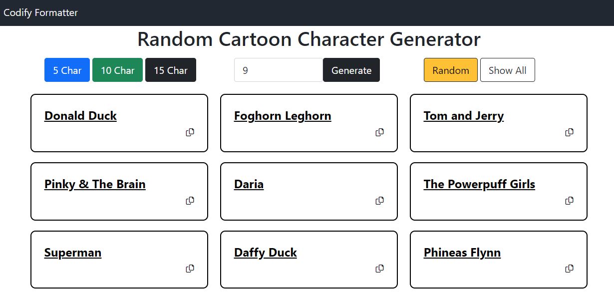 Random Cartoon Character Generator